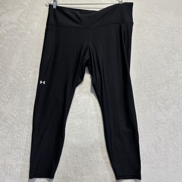 Under Armour Women's UA Tech Hi Rise Leggings Black Size 2XLS Activewear NWOT - Picture 1 of 13